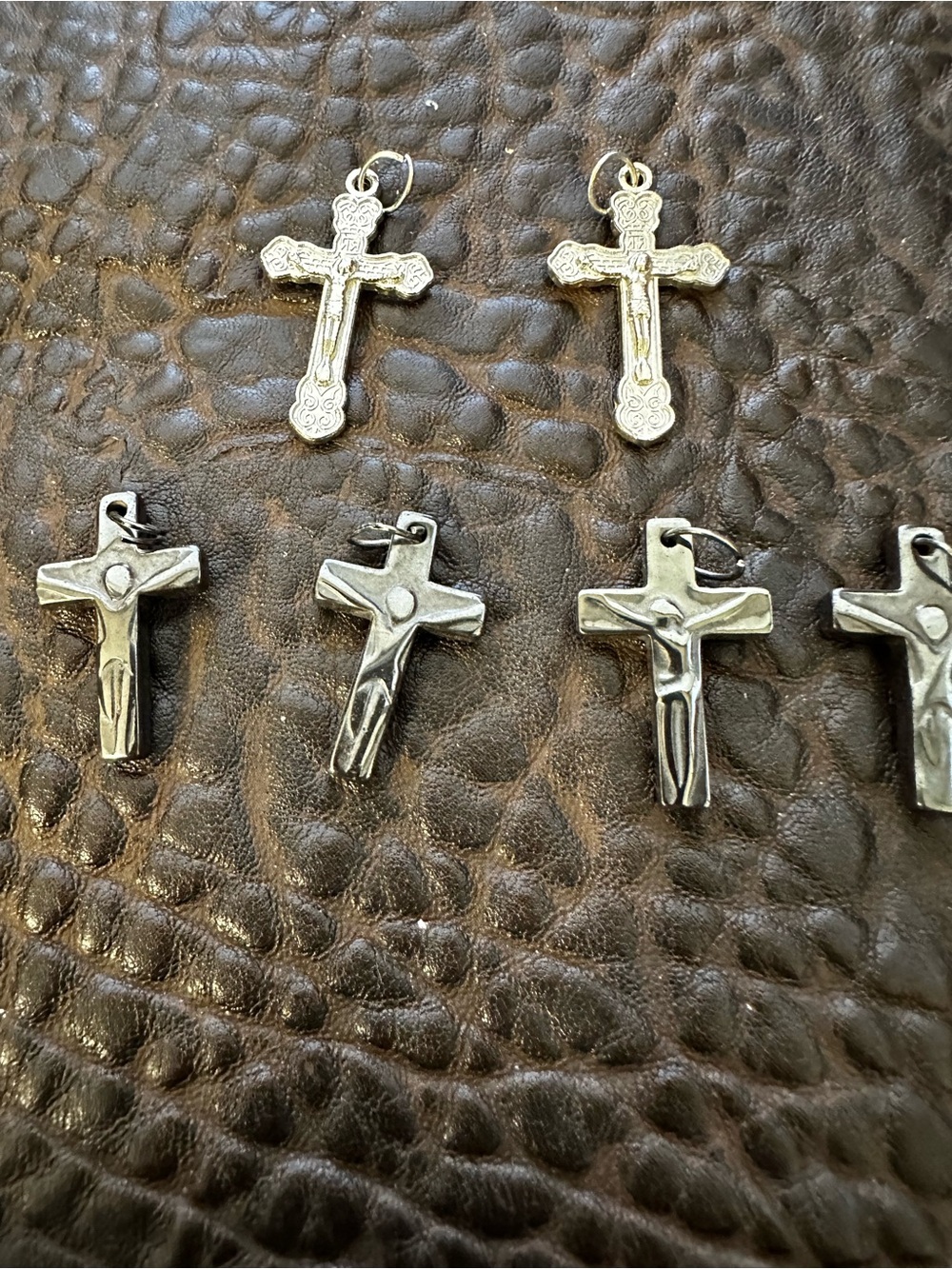 Mixed Metal Lot of 6 pendant crosses